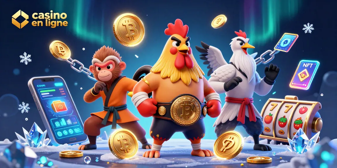Découvrez le monde dynamique des jeux de casino en ligne avec cette illustration captivante, mettant en scène un coq combattant.