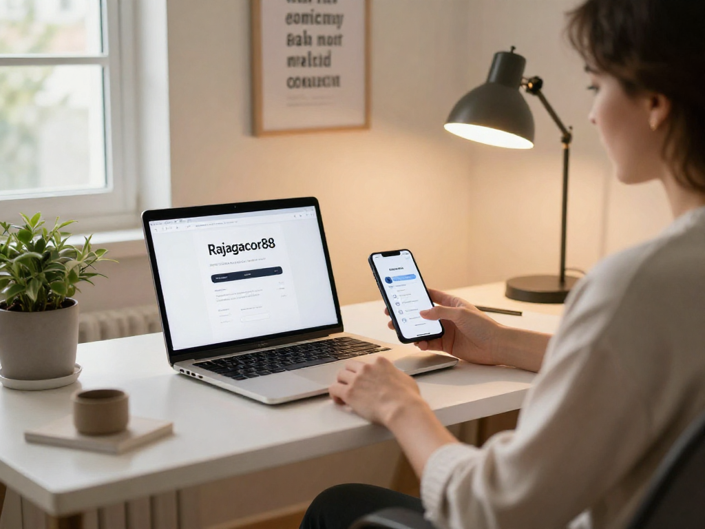 Accessing https://springshall.org/renting/ in a cozy home office setup with laptop and smartphone.