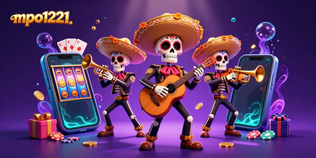 Experience mpo1221 with a vibrant mariachi scene, celebrating the joy of online slots.