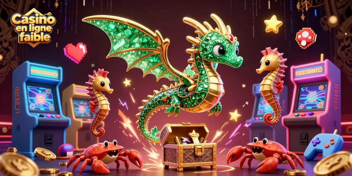 Engage with an enchanting scene of a sea dragon and vibrant arcade elements, symbolizing Casino en ligne fiable excitement.