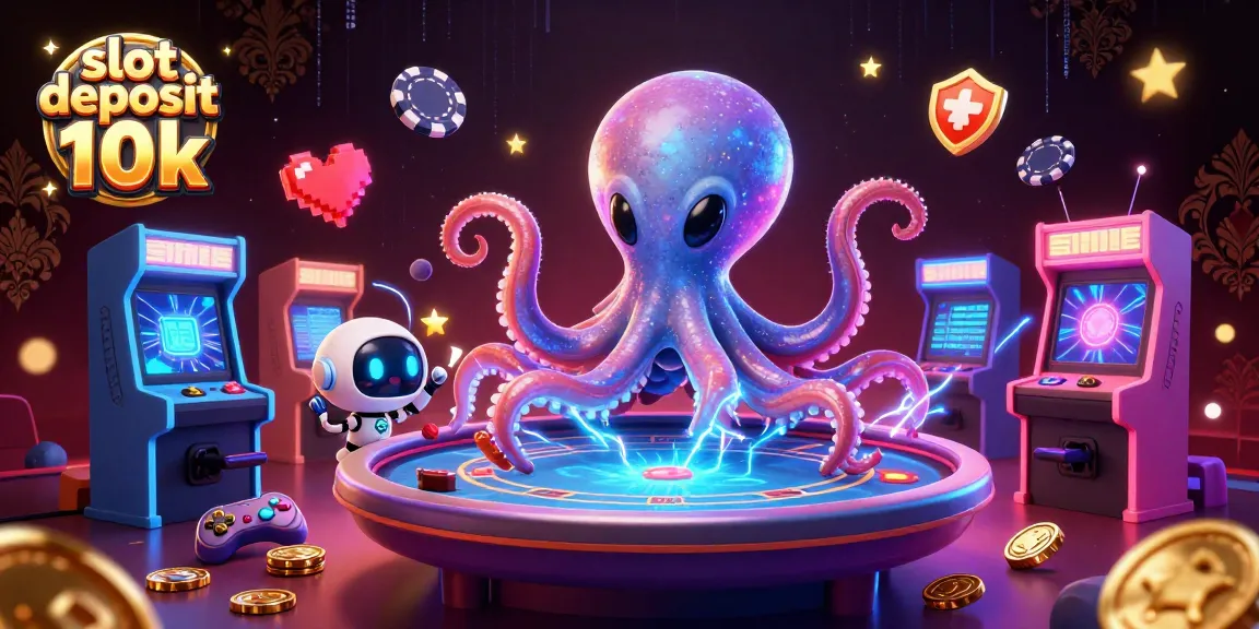 Memanfaatkan slot deposit 10k yang menarik dengan karakter kartun alien dan mesin slot berwarna cerah.