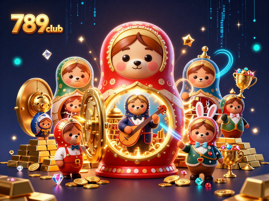 Immerse in the vibrant casino world with 789club's enchanting 3D illustration featuring captivating characters and rich details.