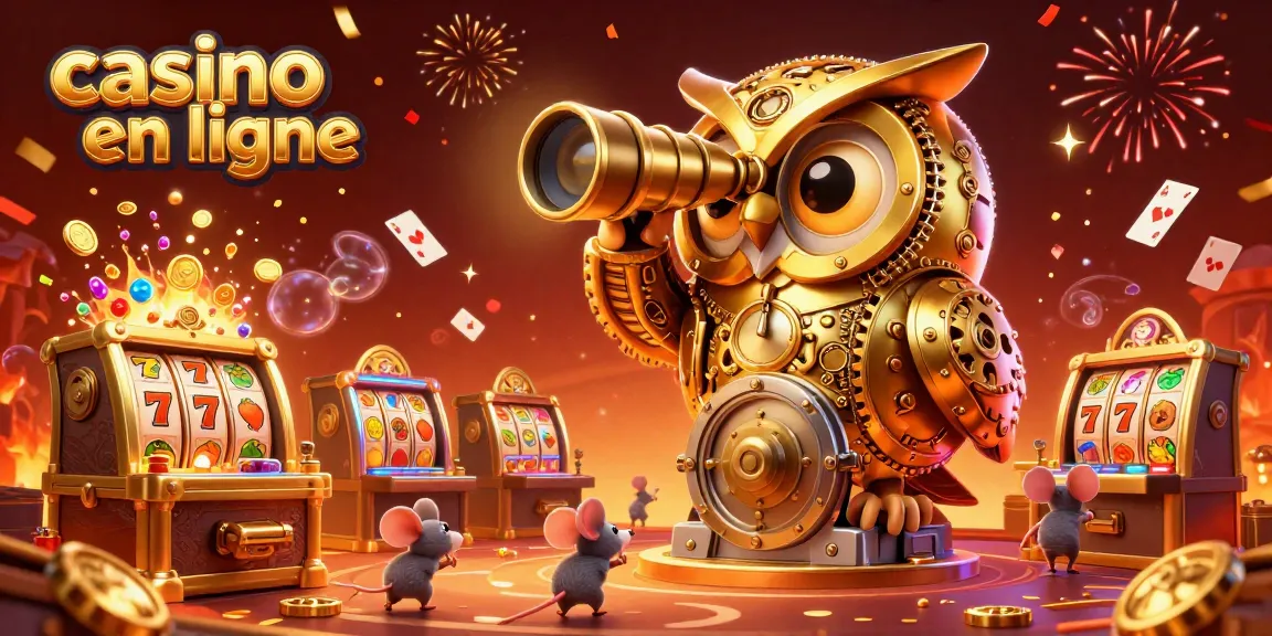 Jouez au casino en ligne avec une illustration dynamique de casino colorée et riche en détails.