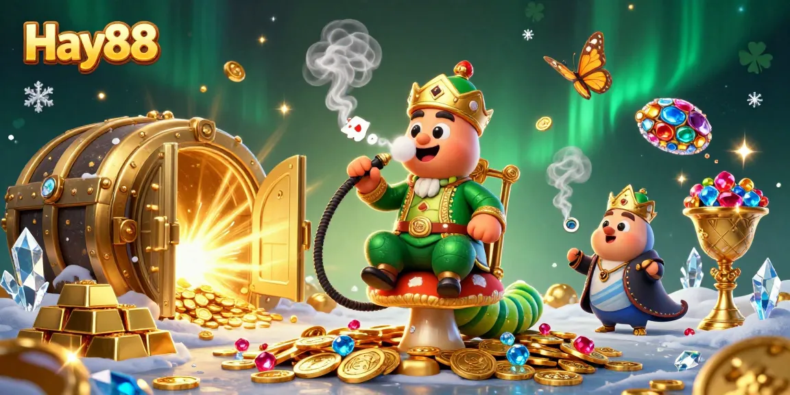 Experience thrilling gameplay at Hay88 with a vibrant 3D casino scene filled with riches.