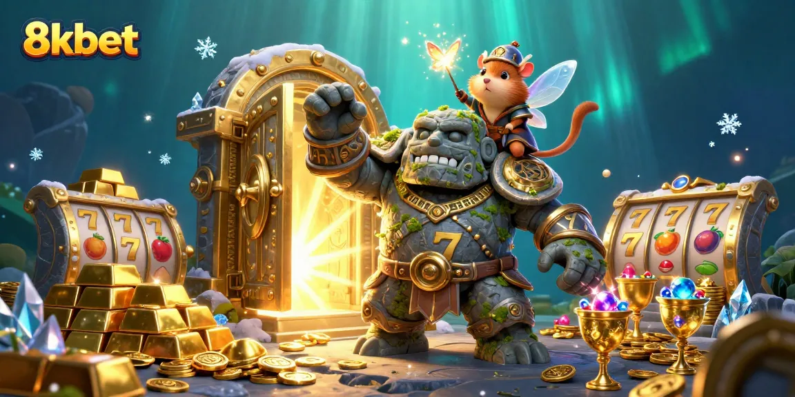 Experience thrilling gameplay and riches with 8kbet's vibrant casino adventure illustration.