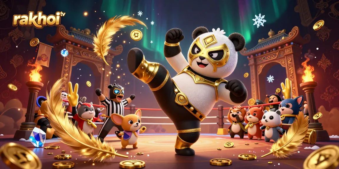 Experience thrilling action with rakhoi tv as the wrestling panda kicks while the chihuahua counts, amidst dynamic gambling elements.