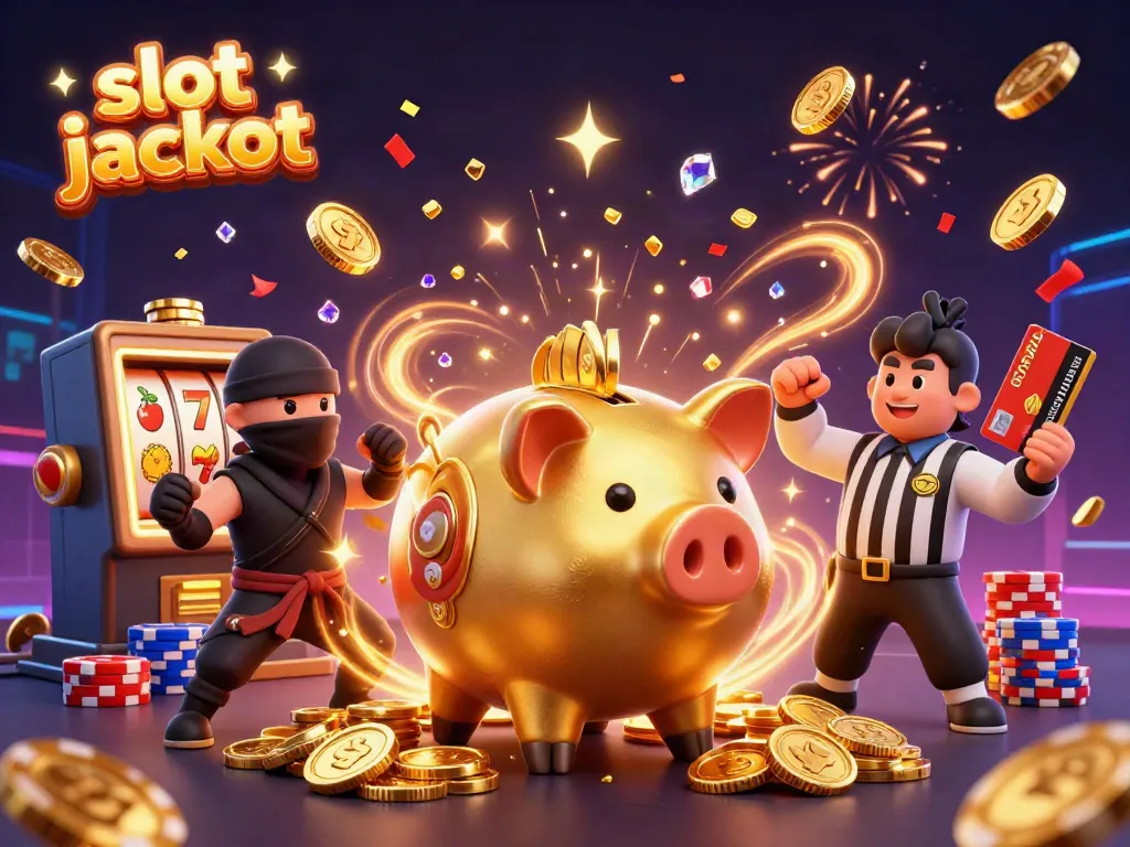 Celebrate a slot jackpot with vibrant casino characters and dynamic gaming elements.