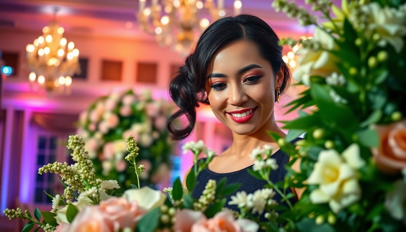 Engaged Washington dc wedding coordinator arranging a beautiful venue for couples.