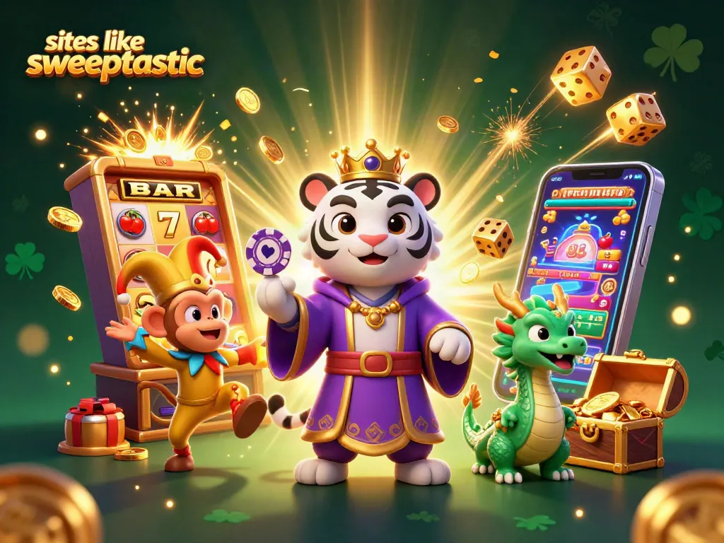 Engage with sites like sweeptastic by exploring a vibrant casino scene with jackpots and lively characters.