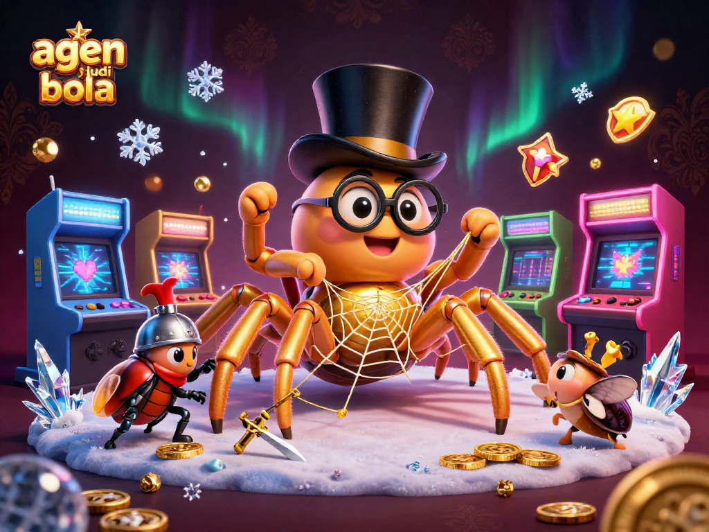Place your bets with agen judi bola in an exciting 3D cartoon gambling illustration filled with thrilling game elements.