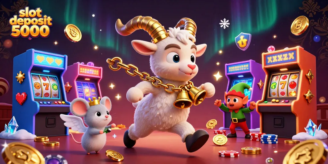 Permainan seru slot deposit 5000 dengan tema kasino festive dan karakter menarik