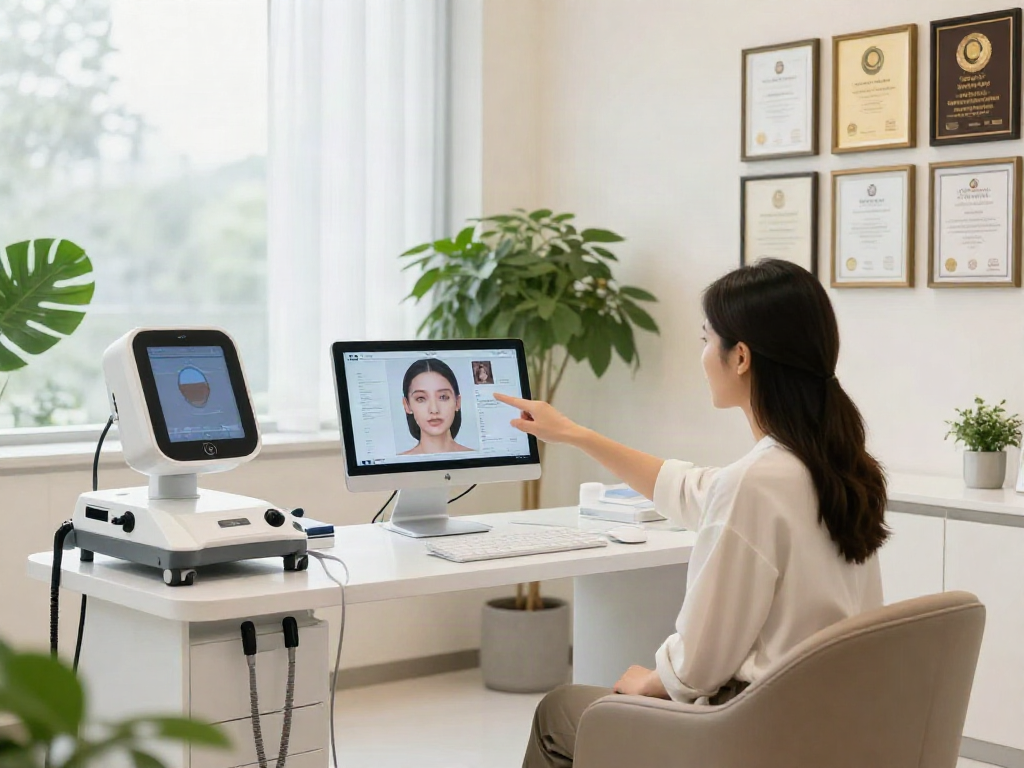 ClinicEvo cheaper than QOVES analysis in a modern beauty consultation.