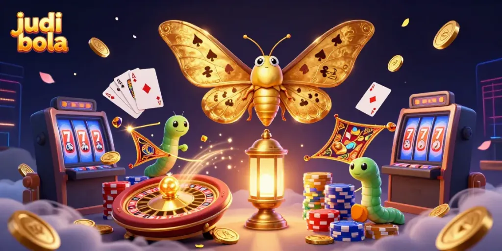 Gambarkan judi bola dengan ilustrasi 3D menarik menggambarkan karakter menarik di dunia kasino.