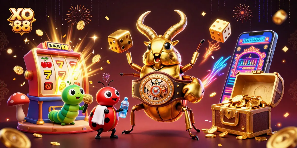 Experience the excitement of casino gaming with XO 88 in this dynamic illustration showcasing vibrant scenes.