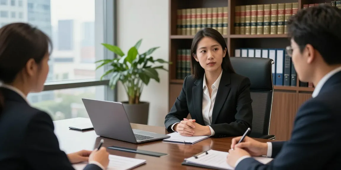 Lawyer discussing legal matters with a client at the best site for consultation.