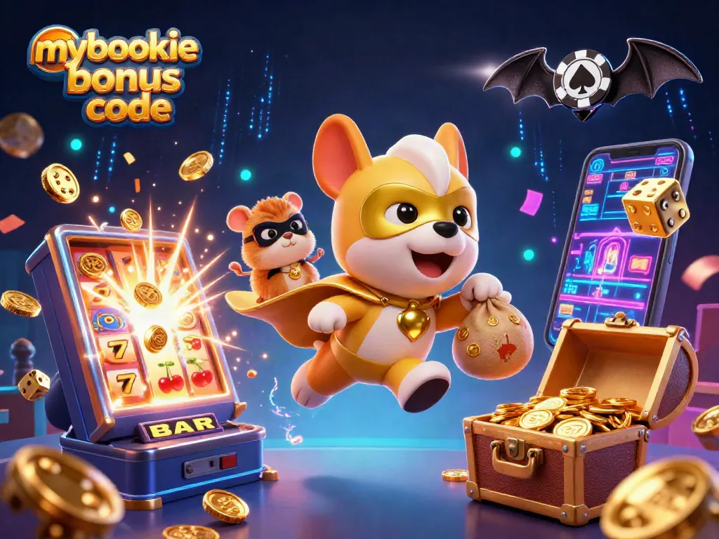 Experience the thrill of the casino with the mybookie bonus code in an action-packed 3D scene.