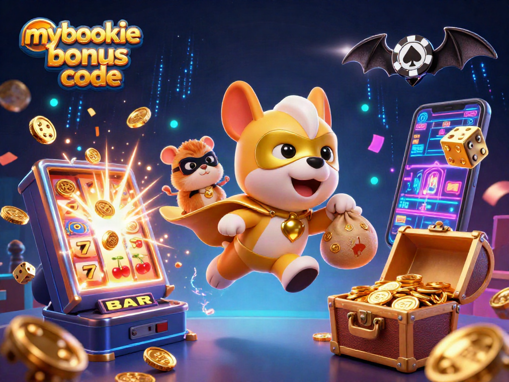 Experience the thrill of the casino with the mybookie bonus code in an action-packed 3D scene.