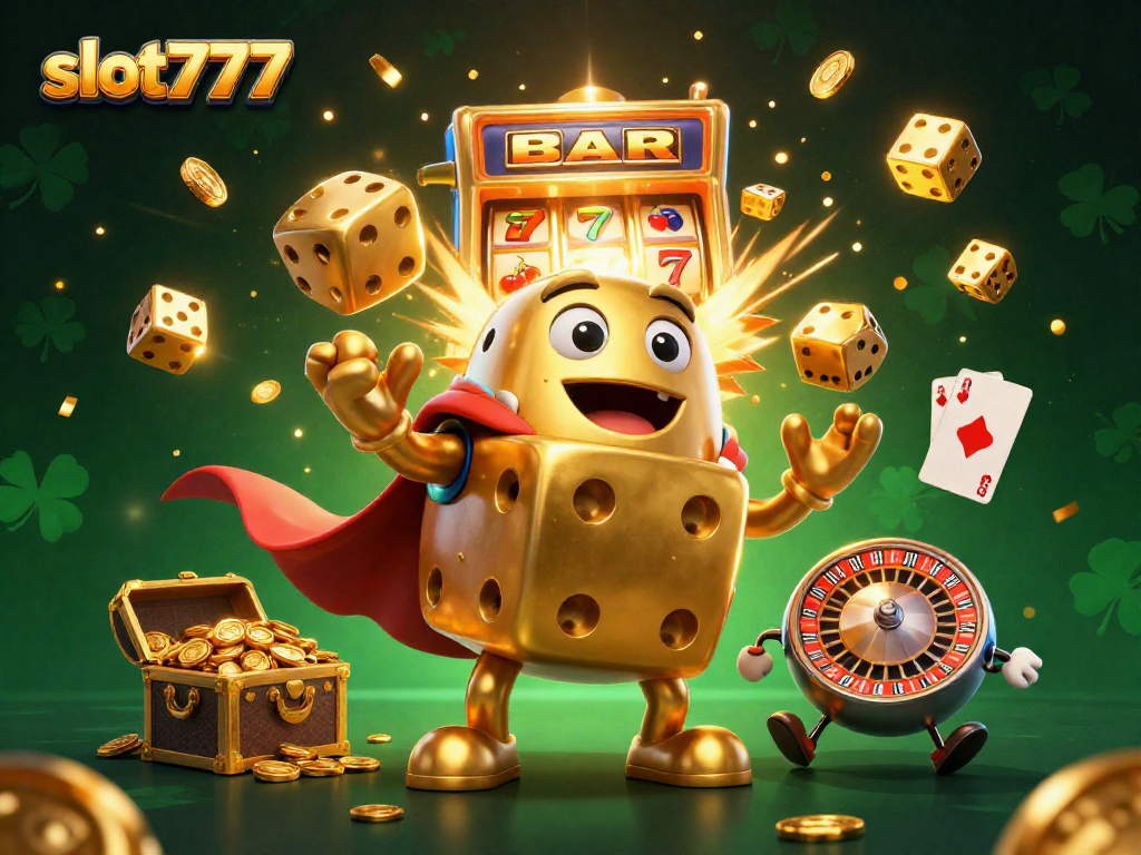 Try your luck with slot777 in this vibrant casino scene full of exciting game elements.