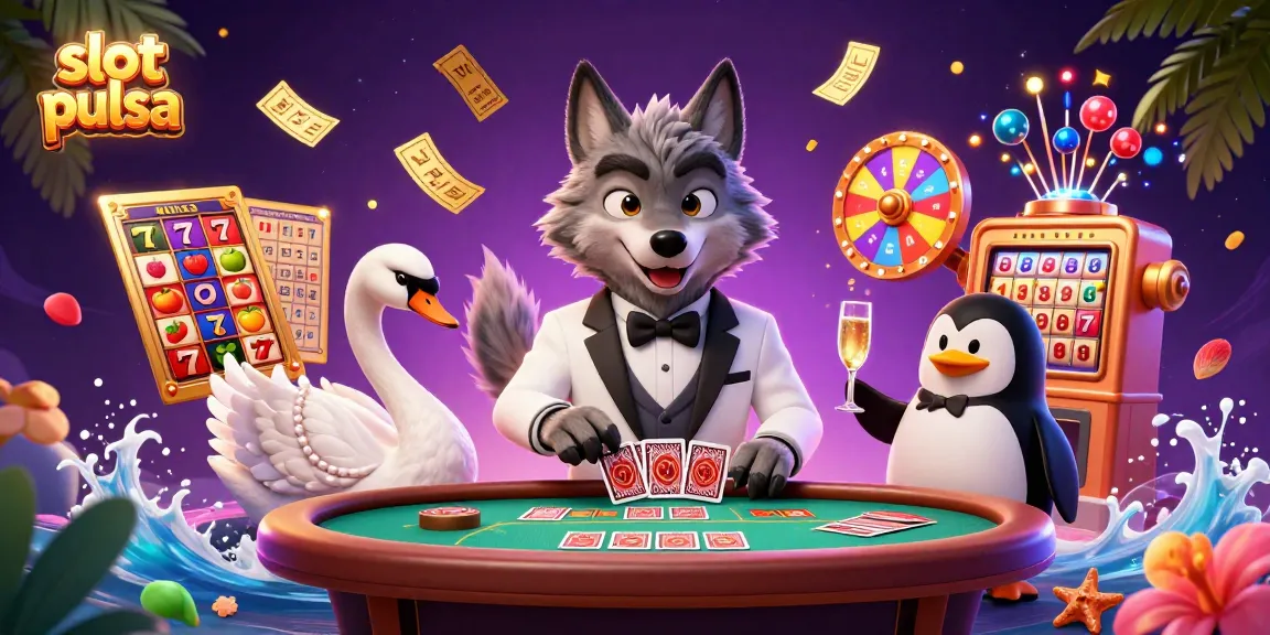 Experience thrilling slot pulsa action and winning moments in this vibrant 3D casino illustration.