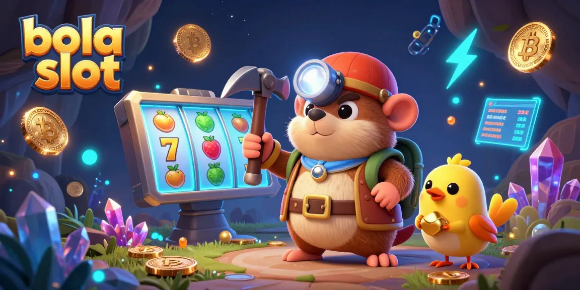 Engage with the bola slot experience in this vibrant 3D scene featuring the treasure hunter mole.