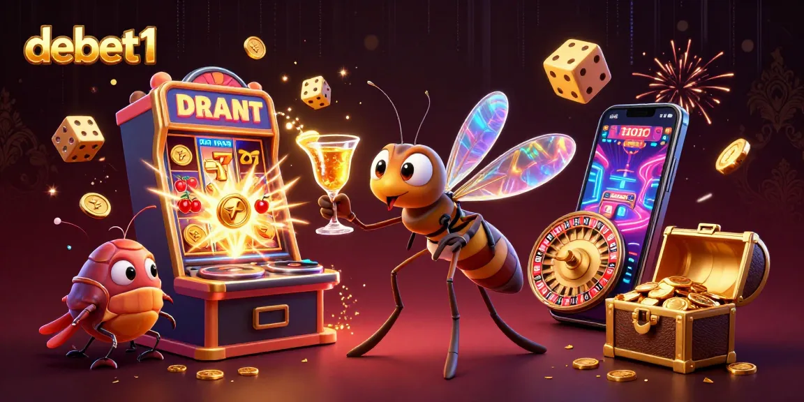 Engage with debet1's dynamic casino world featuring vibrant characters and exciting game elements.