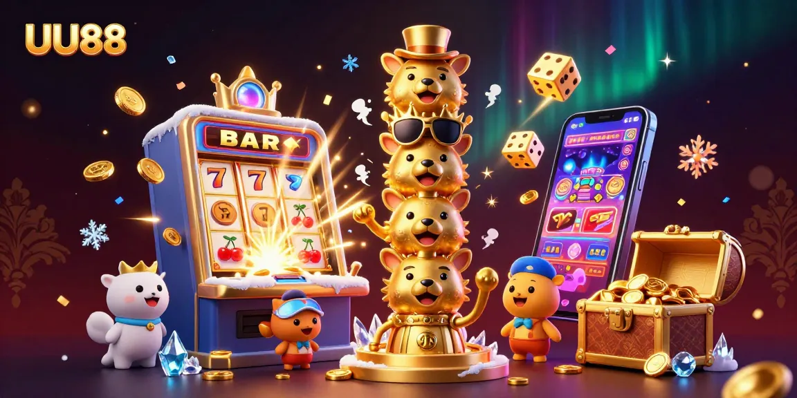 Engage with thrilling slots and jackpots at UU88, featuring vibrant casino gameplay visuals.