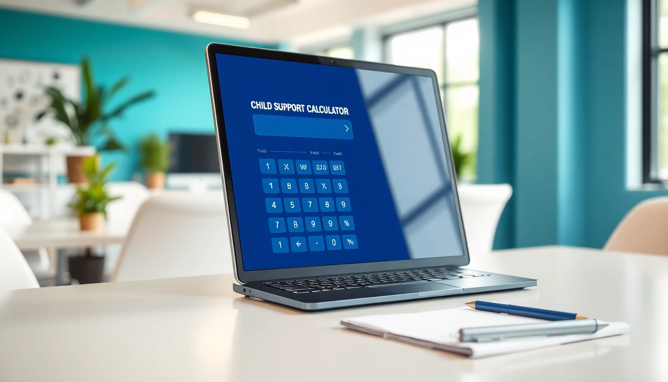Calculate obligations with the Pro-rata child support calculator NY on a sleek desktop interface.