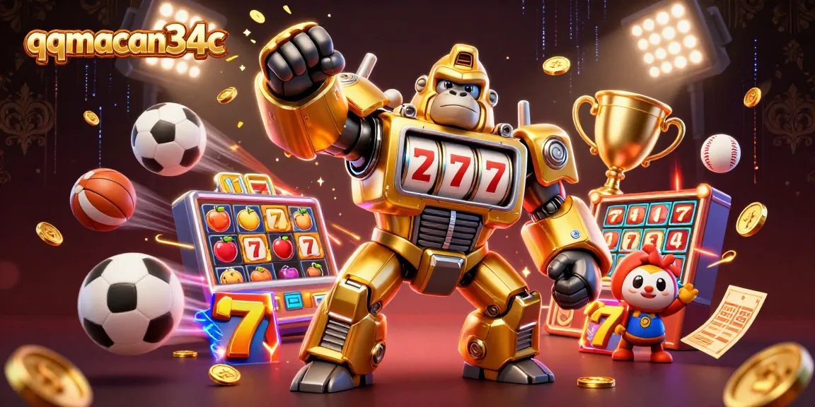 Engage with thrilling slot action at qqmacan34c featuring a dynamic golden gorilla mech.
