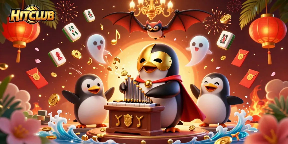 Experience the excitement of gaming at HITCLUB with dynamic golden coins and lively casino elements.