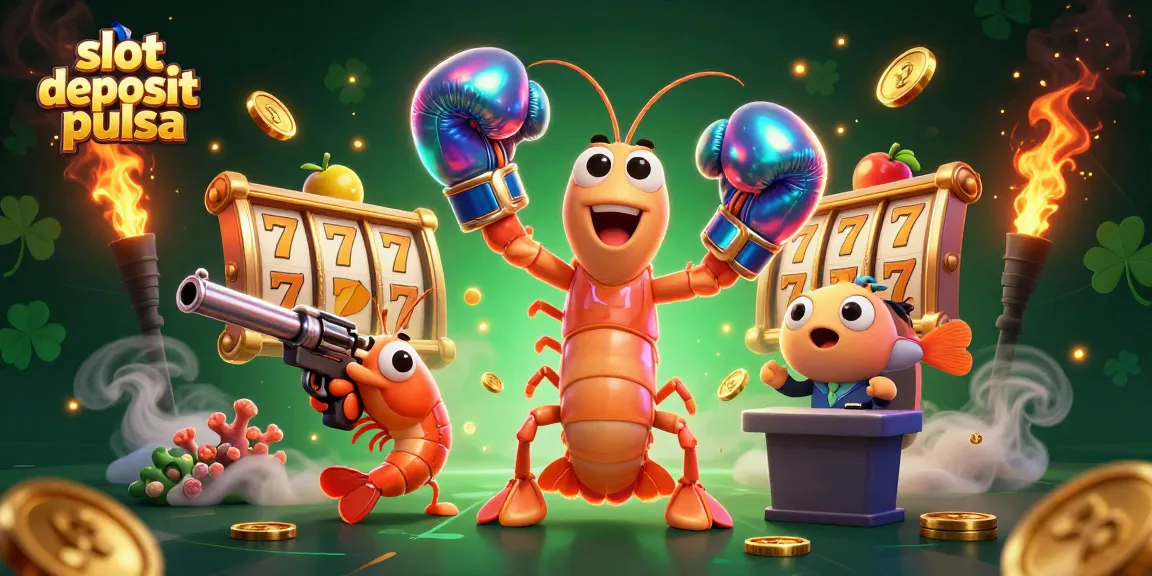 Visualisasi interaktif slot deposit pulsa yang menampilkan karakter dan elemen kasino menarik.