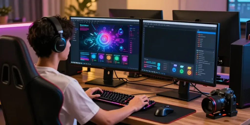 Engaging gaming session on Singatoto link platform with vibrant graphics and immersive accessories.