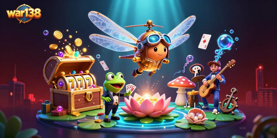 Engage with war138 and experience dynamic casino action featuring a dragonfly pilot amidst rich gaming elements.