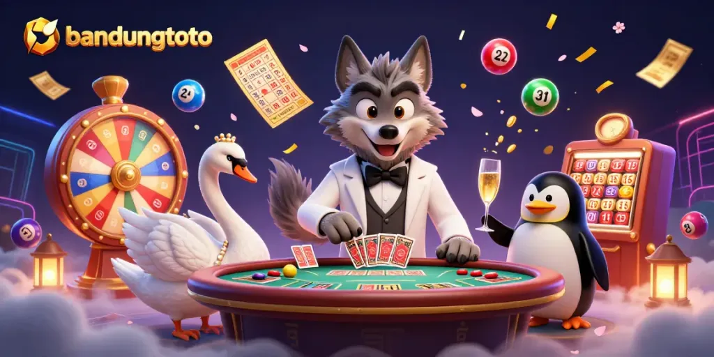Engage in exciting lottery action with bandungtoto featuring vibrant elements of gaming and delightful characters.