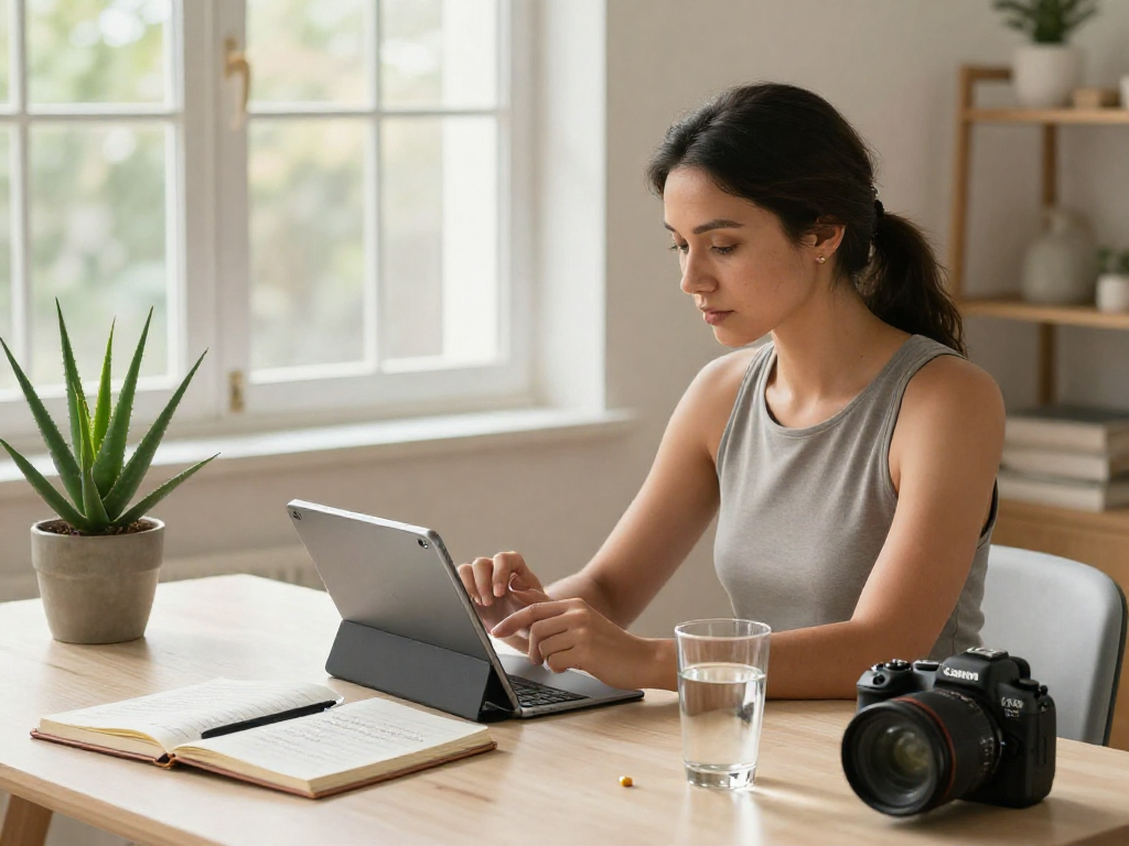 NAD+ benefits explored in a tranquil home office for holistic health.