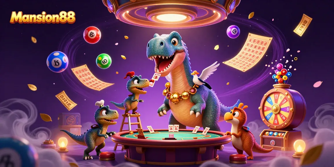 Mansion88 captures thrilling gameplay, featuring vibrant 3D casino graphics and dynamic gambling elements.
