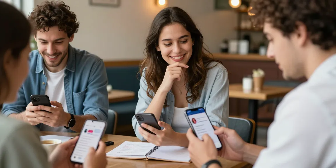 Singles using the HundRoses dating app in a warm and inviting setting, showcasing genuine connections.