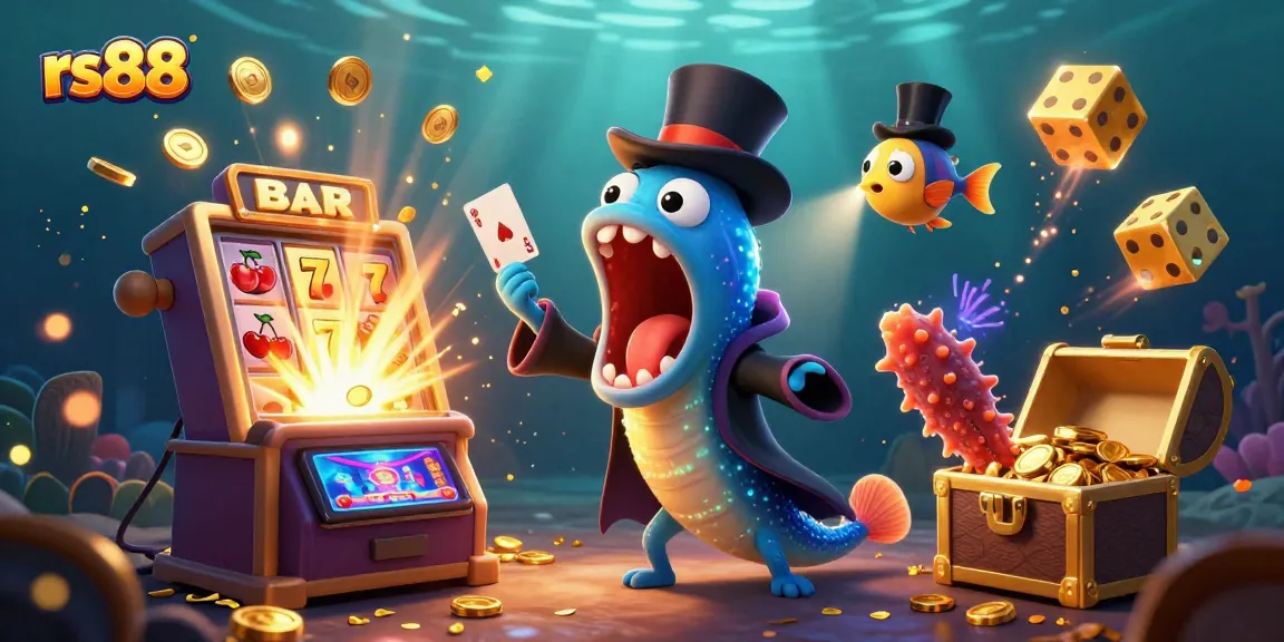 Enjoy thrilling wins at rs88 with an interactive underwater magic casino scene featuring vibrant characters.