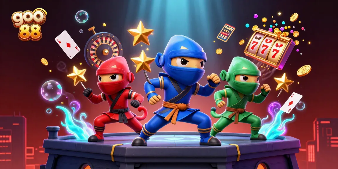 Experience winning excitement at go 88 with ninja chameleons in a vibrant casino adventure scene.
