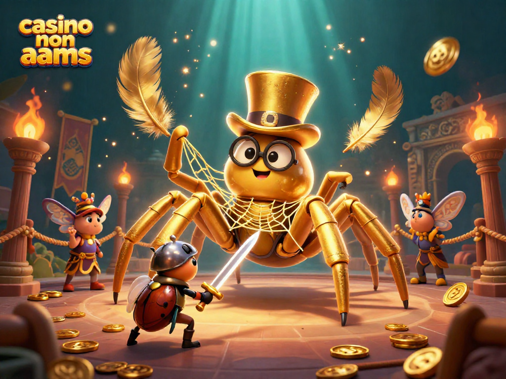 Esplora la magia dei giochi nei casino non AAMS con un ragno dorato e un cavaliere coraggioso.